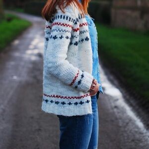 ZARA Fairisle Knit Cardigan Sweater